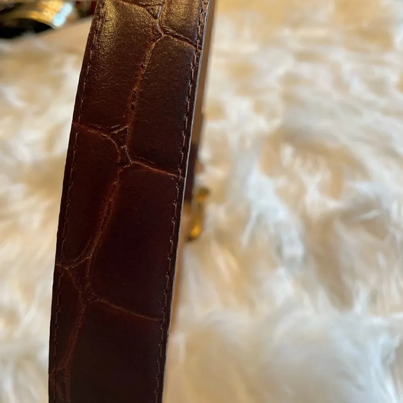 MOTION East Vintage Brown Leather Reptile Belt Size M/L - Picture 4 of 9